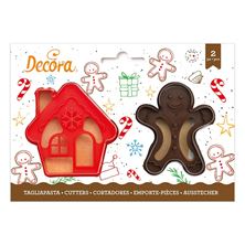 Picture of GINGERBREAD MAN & HOUSE COOKIE CUTTER SET OF 2 8/7 X H 2,2 C